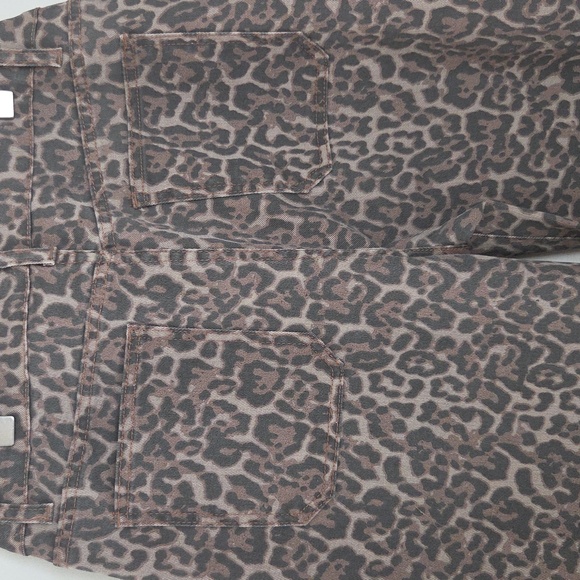 Leopard Print Wide Leg Denim Jeans Size 12 NWOT - Picture 9 of 14